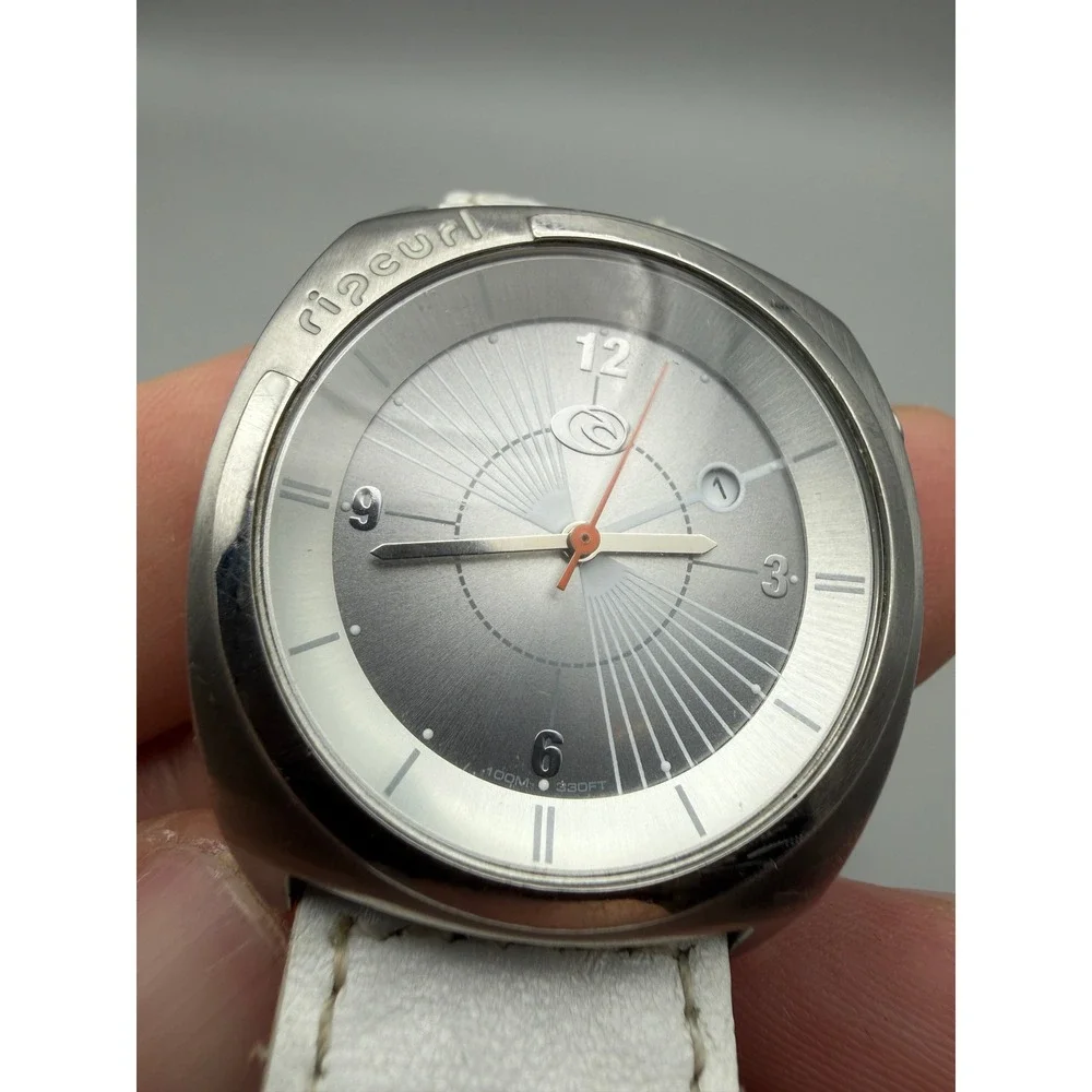 Rip Curl Cortez Surf Watch White Leather Band 100M Quartz Womens Vintage №1145